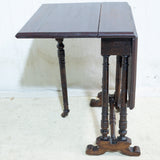 Antique Solid Oak Dropside Side Table