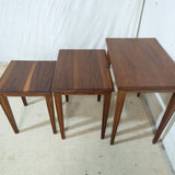 Tall Solid Kiaat Wood Nest of Side Tables