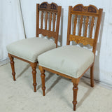 Pair of Oak Art Nouveau Dining Chairs