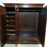 Edwardian Solid Mahogany 3-Door Wardrobe