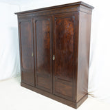 Edwardian Solid Mahogany 3-Door Wardrobe