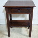 Solid Imbuia 2-Tier Tall Side Table