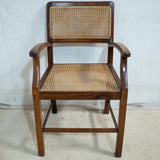 Retro Style Kiaat Wood & Cane Armchair