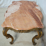 Ornate Italian Wooden Gilt & Marble Top Coffee Table