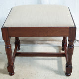 Mahogany & Upholstered Stool