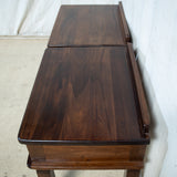 Pair of Solid Afromosia Wood Pedestal Tables