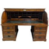 Large Solid Teak Roll-Top Desk (Gilman & Co England)