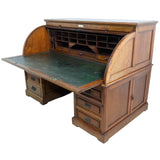 Large Solid Teak Roll-Top Desk (Gilman & Co England)