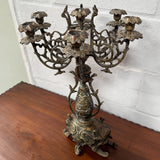 Antique Ornate Brass Candlestick Holder