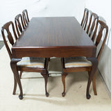 Queene Anne Style Mahogany 6-Seater Table & Chairs