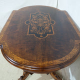 Rare Victorian French Marquetry & Heavily Carved Centre Table