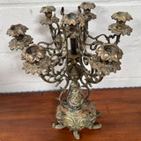Antique Ornate Brass Candlestick Holder