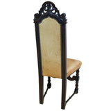 Jacobean Revival Oak & Leather Dining Chairs