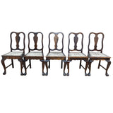 5x Imbuia & Riempie Dining Chairs for sale in cape town. Furniture store.