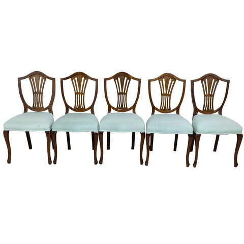 5x Sheraton Mahogany Shield Back Chairs for sale in cape town. Furniture store. Secondhand furniture.