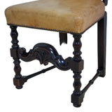 Jacobean Revival Oak & Leather Dining Chairs
