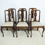 Queene Anne Style Mahogany 6-Seater Table & Chairs