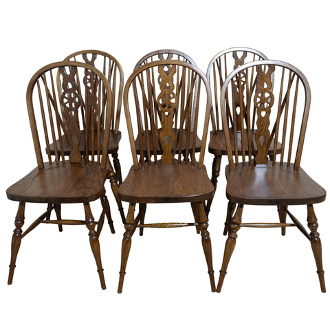6x Elmwood Windsor Chairs for sale in cape town. Secondhand furniture shop.