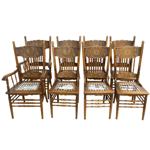 8x Colonial Birch & Riempie Dining Chairs for slae in cape town. Furniture store. 