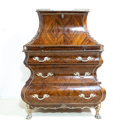 Antique french cabinet made from walnut wood for sale in cape town. Bombe shape to it.
