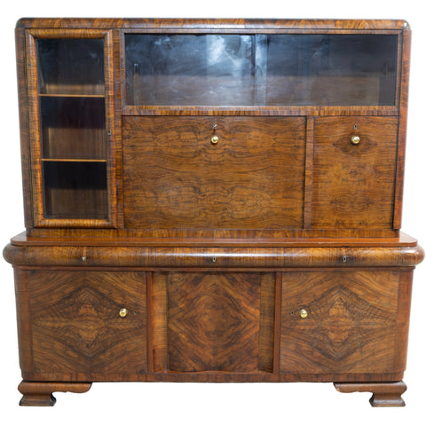 Art Deco Walnut Display Cabinet for sale in cape town. Furniture dealer. Kists available too.