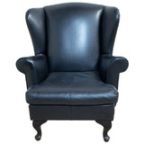 Black Fake Leather Wingback Chair