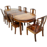 Chinese Ming Style Solid Rosewood Extension Table & 8x Chairs for sale in cape town. Secondhand furniture. Furniture shop.