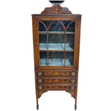 Edwardian Mahogany & Inlaid Display Cabinet for slae in cape town. Furniture dealer.