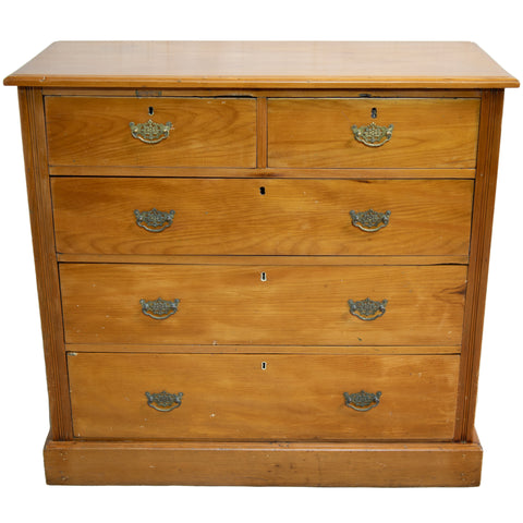 Edwardian Satinwood 5 Drawer Chest of Drawers for sale in cape town. Furniture store.