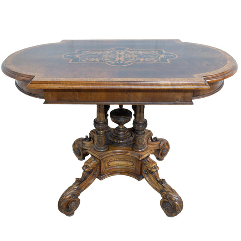 French centre table made from walnut wood for sale in cape town. Furniture dealer. Second hand furniture.