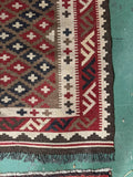 Red, Black and White Geometric Shapes Carpet 145 CM x 95 CM
