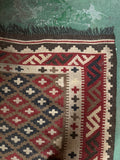Red, Black and White Geometric Shapes Carpet 145 CM x 95 CM