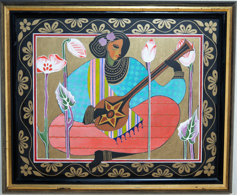 Original Lady & Sitar Artwork
