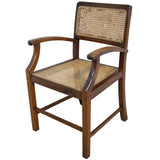 Retro Style Kiaat Wood & Cane Armchair