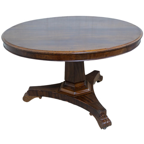 Round mahogany dining table for sale in cape town. Furniture dealer. Furniture repairs and restoration available too.