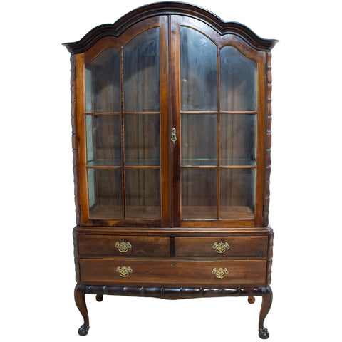 Solid Imbuia Gable Top Display Cabinet for sale in  cape town. Furniture store.