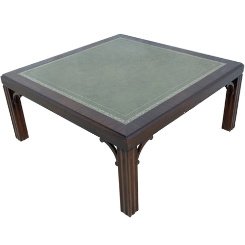 Square Mahogany & Leather-Top Coffee Table for sale in cape town. Furniture store. Furniture dealer.