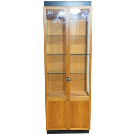 Tall Beechwood Display Cabinet for sale in cape town. Furniture dealer.