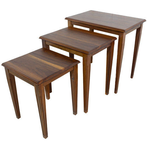 Tall Solid Kiaat Wood Nest of Side Tables for sale in cape town. Furniture store.