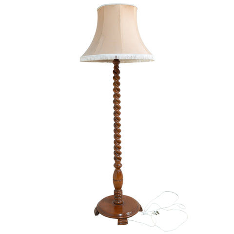 Teak Sugar Barley Twist Standing Lamp for sale in cape town. Furniture store.