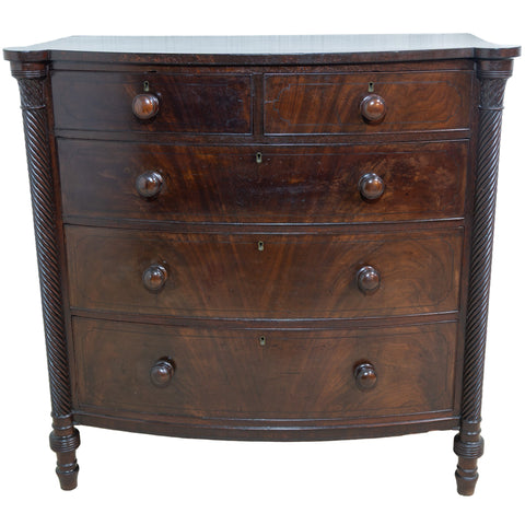Victorian Cuban Mahogany Chest of Drawers for sale in cape town. Antique furniture dealer.