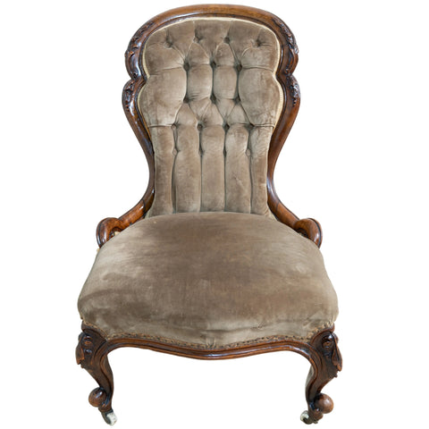 Victorian Mahogany Buttonback Nursing Chair
