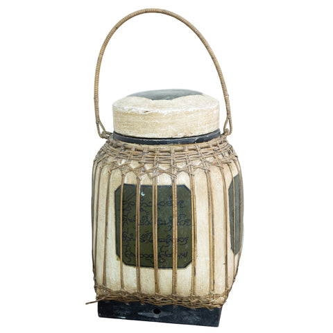 Vintage Thai Bamboo Woven Rice Container for sale in cape town. Furniture store.